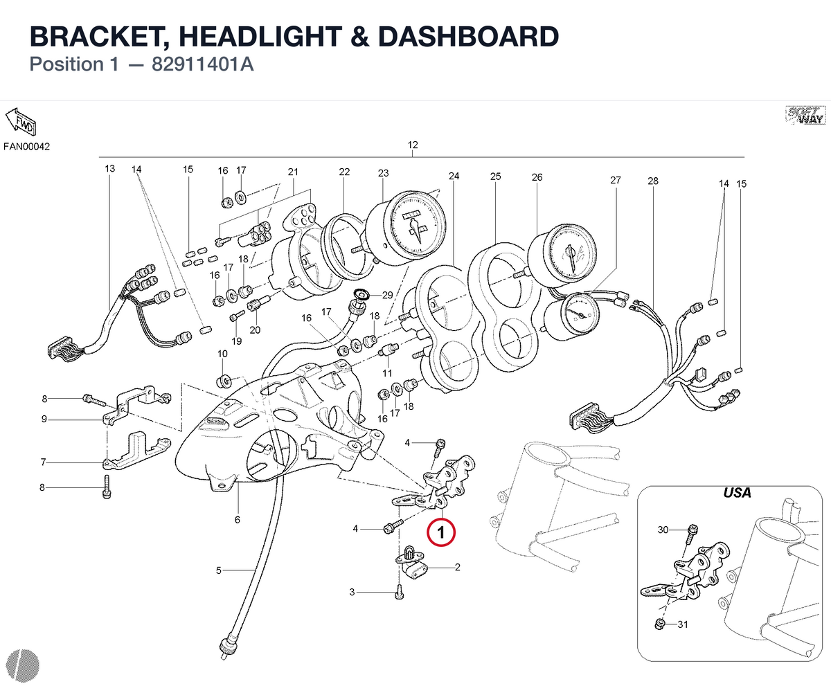 BRACKET, HEADLIGHT & DASHBOARD
