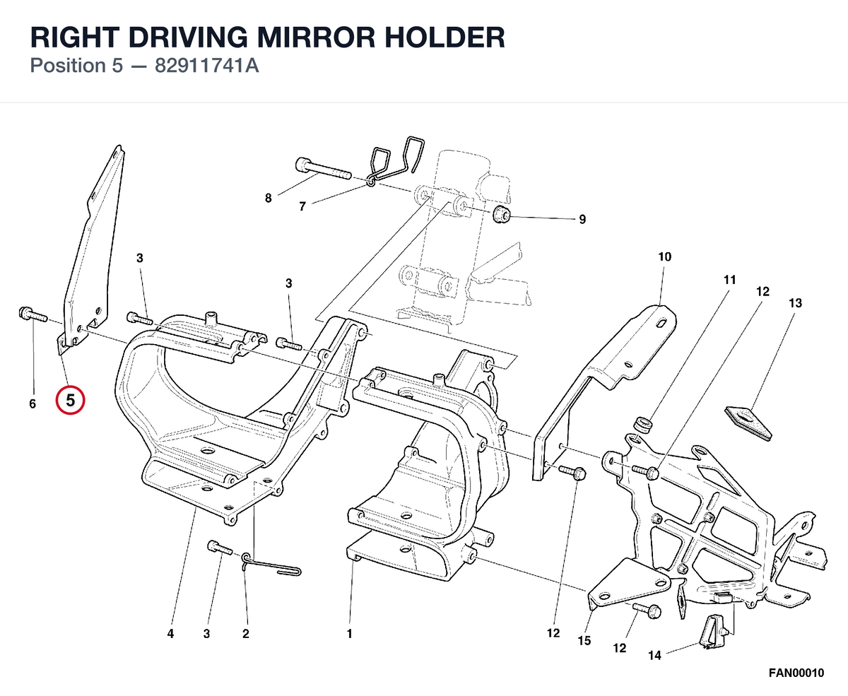 RIGHT DRIVING MIRROR HOLDER