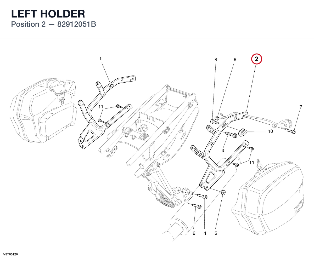 LEFT HOLDER 82912051B diagram position