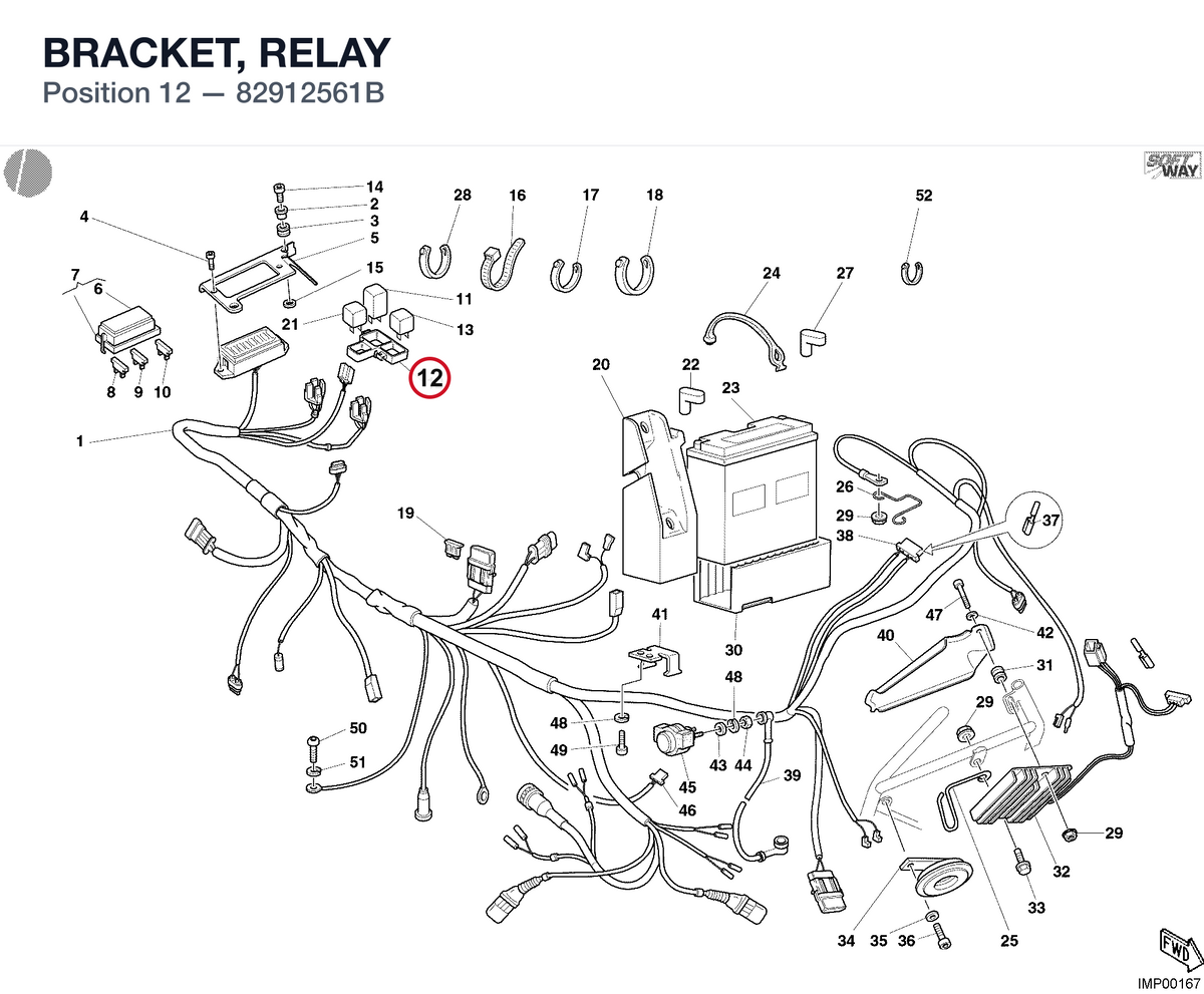BRACKET, RELAY 82912561B diagram position