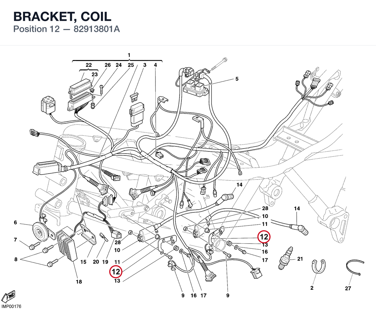 BRACKET, COIL 82913801A diagram position