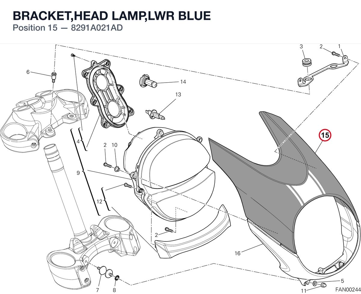 BRACKET,HEAD LAMP,LWR BLUE 8291A021AD diagram position
