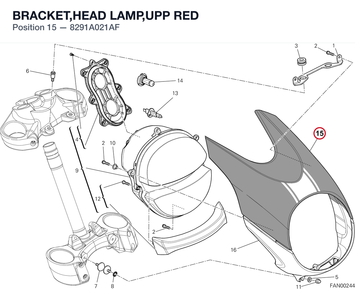 BRACKET,HEAD LAMP,UPP RED 8291A021AF diagram position