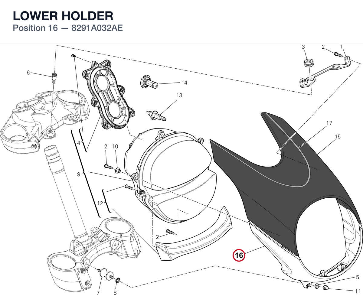 LOWER HOLDER 8291A032AE diagram position