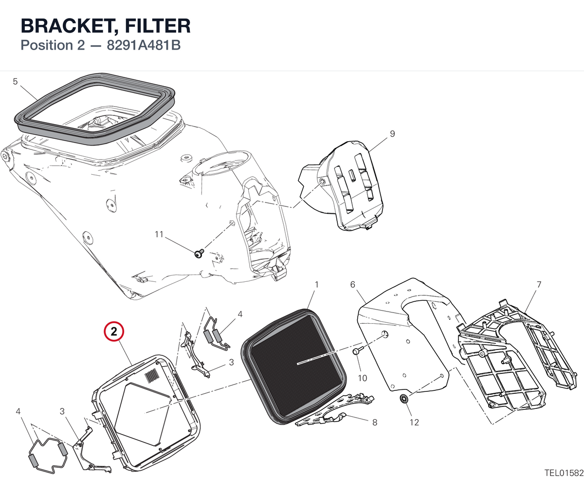 BRACKET, FILTER 8291A481B diagram position