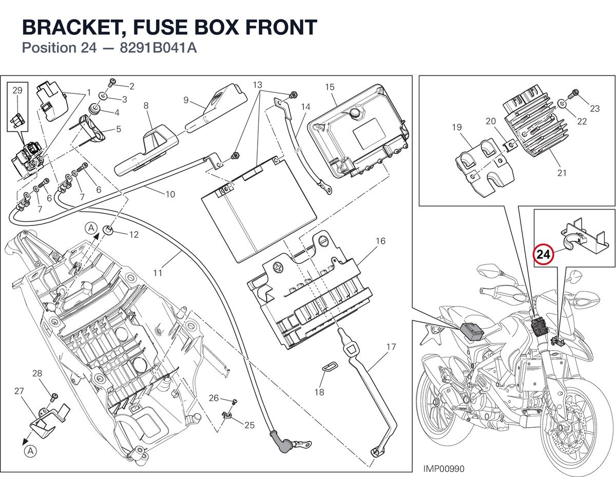 BRACKET, FUSE BOX FRONT 8291B041A diagram position