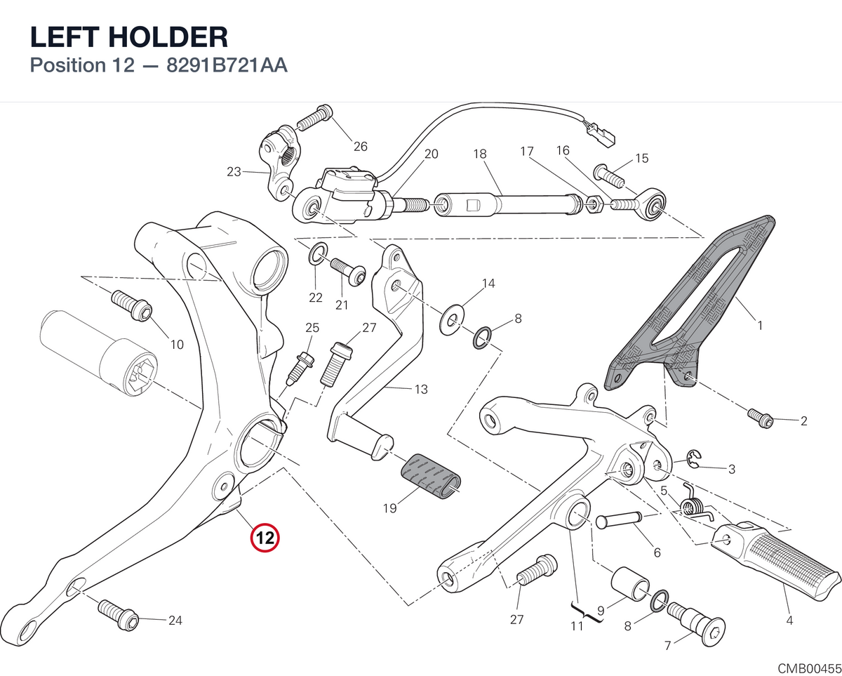 LEFT HOLDER 8291B721AA diagram position