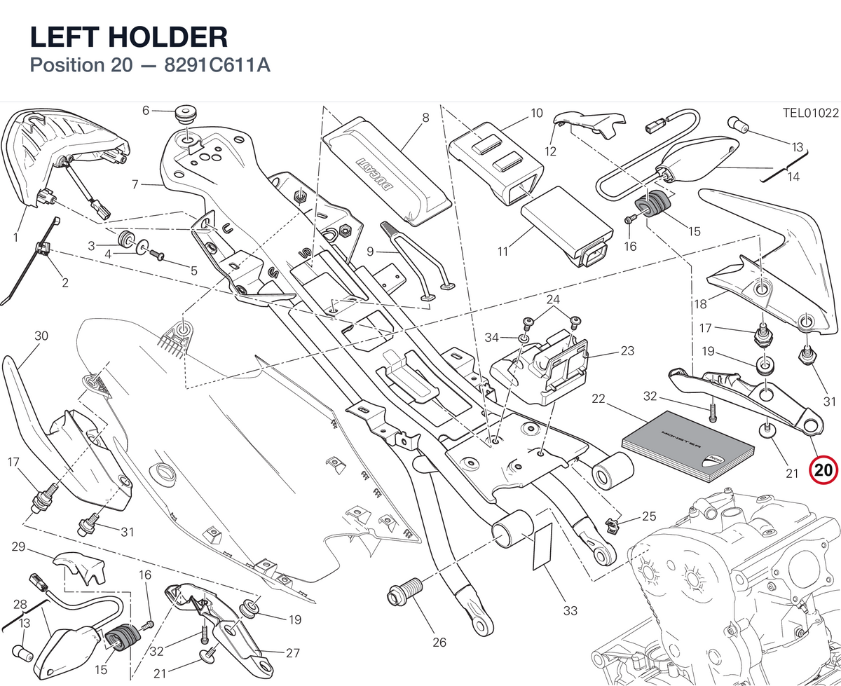 LEFT HOLDER 8291C611A diagram position