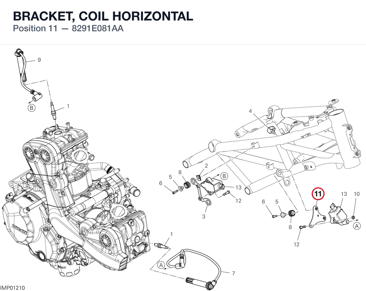 BRACKET, COIL HORIZONTAL 8291E081AA diagram position