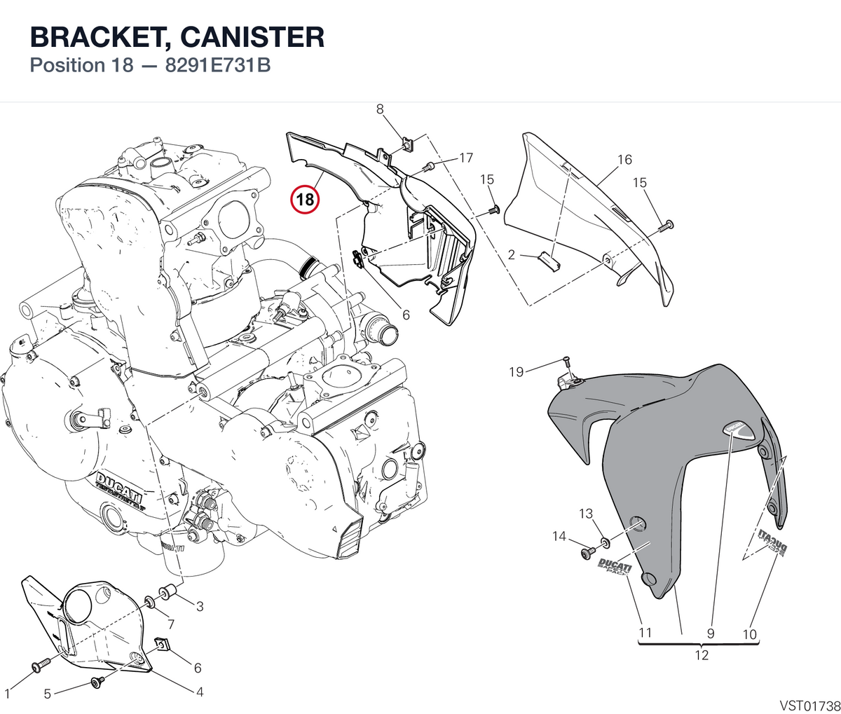 BRACKET, CANISTER 8291E731B diagram position