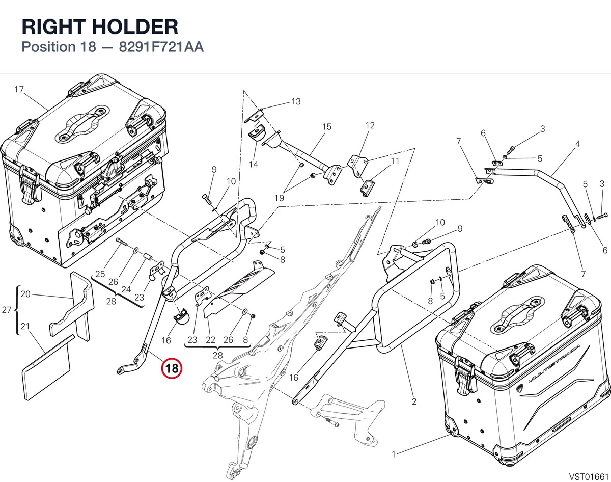 RIGHT HOLDER 8291F721AA diagram position
