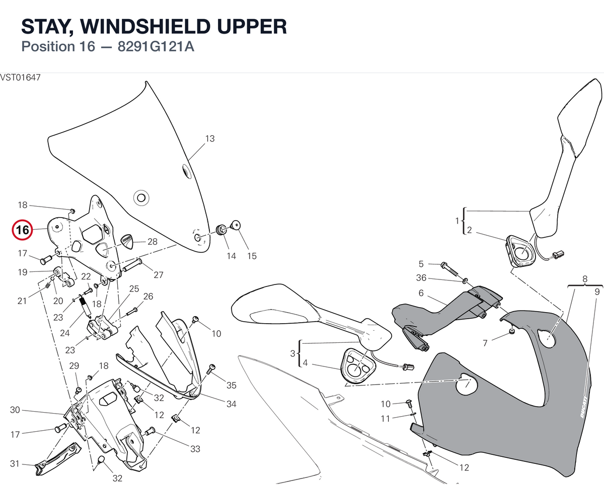 STAY, WINDSHIELD UPPER