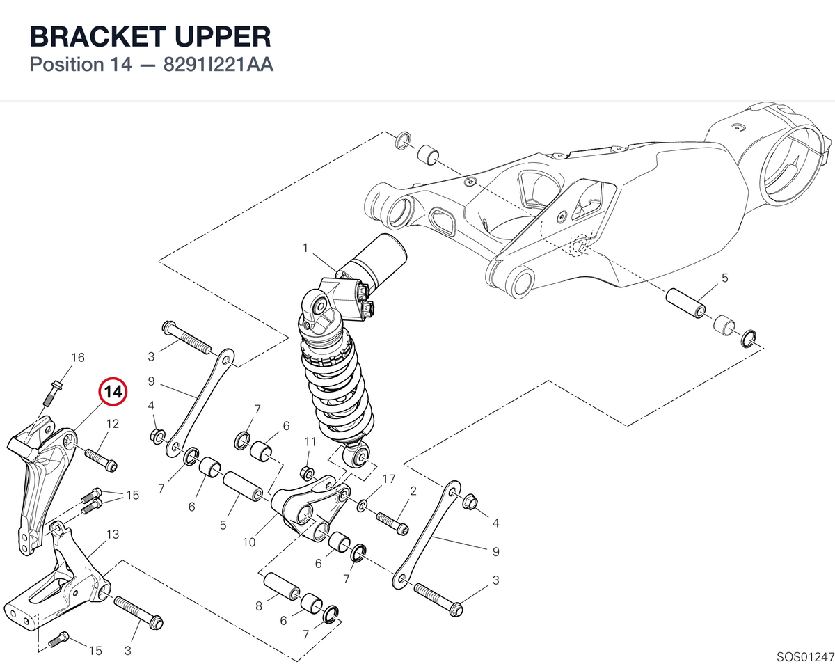 BRACKET UPPER 8291I221AA diagram position