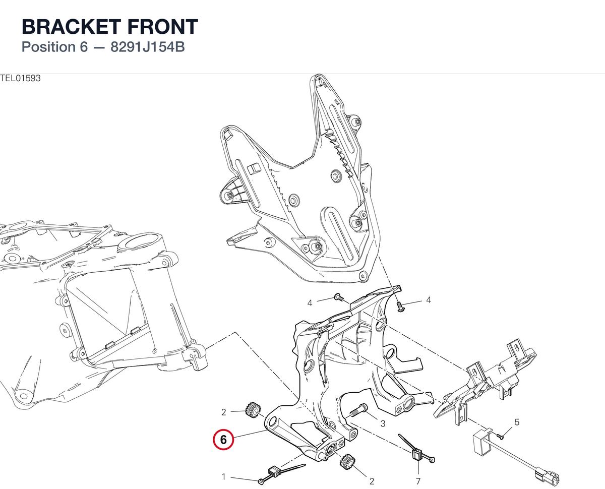 BRACKET FRONT 8291J154B diagram position