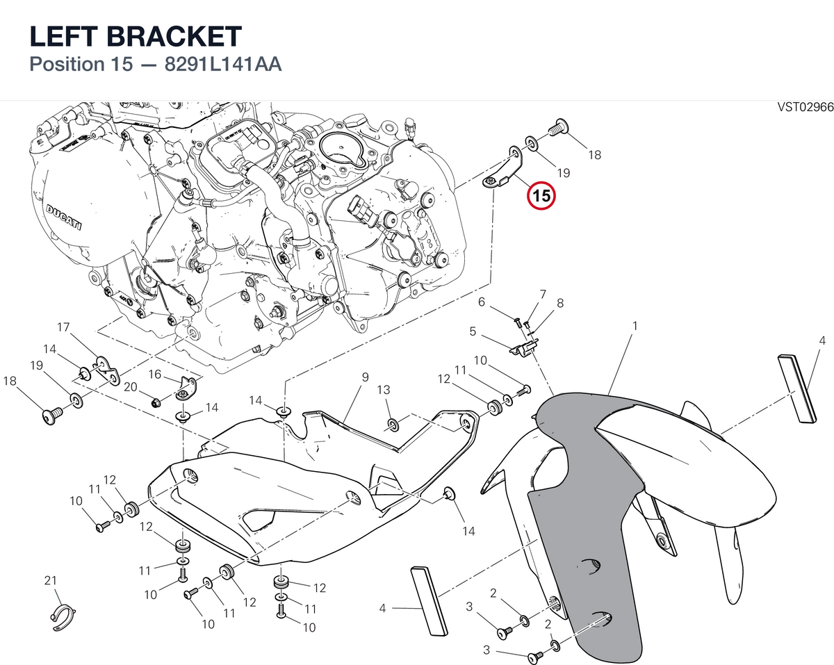 LEFT BRACKET 8291L141AA diagram position