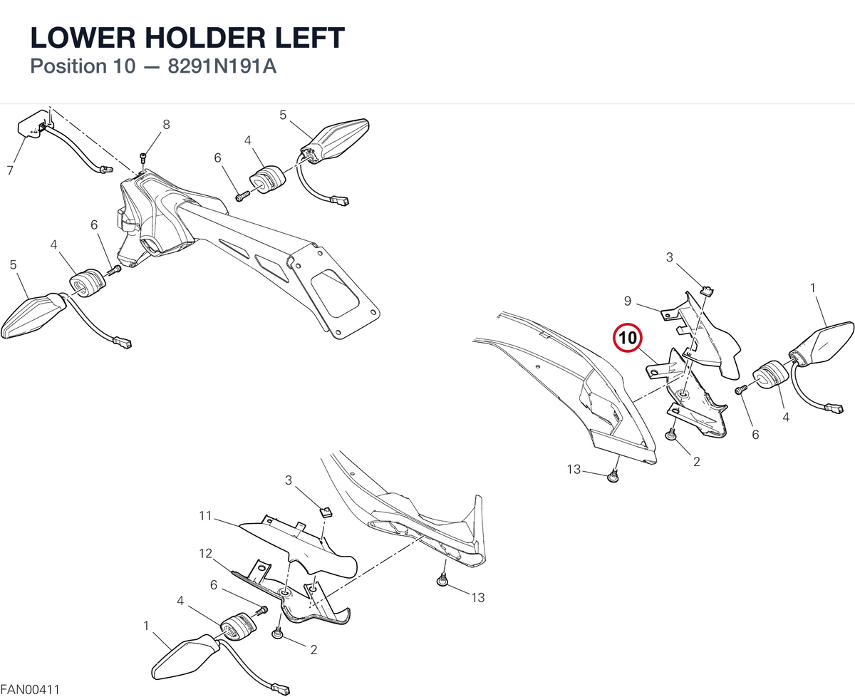 LOWER HOLDER LEFT 8291N191A diagram position