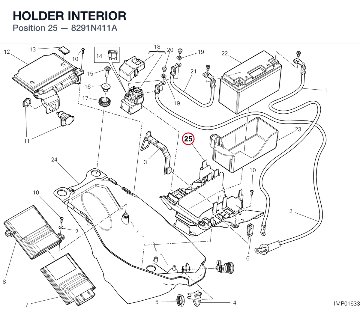 HOLDER INTERIOR 8291N411A diagram position