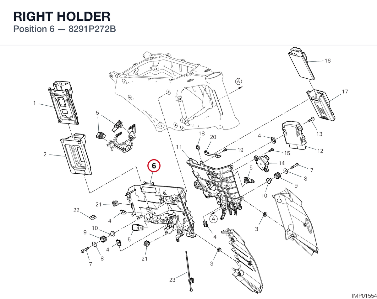 RIGHT HOLDER 8291P272B diagram position