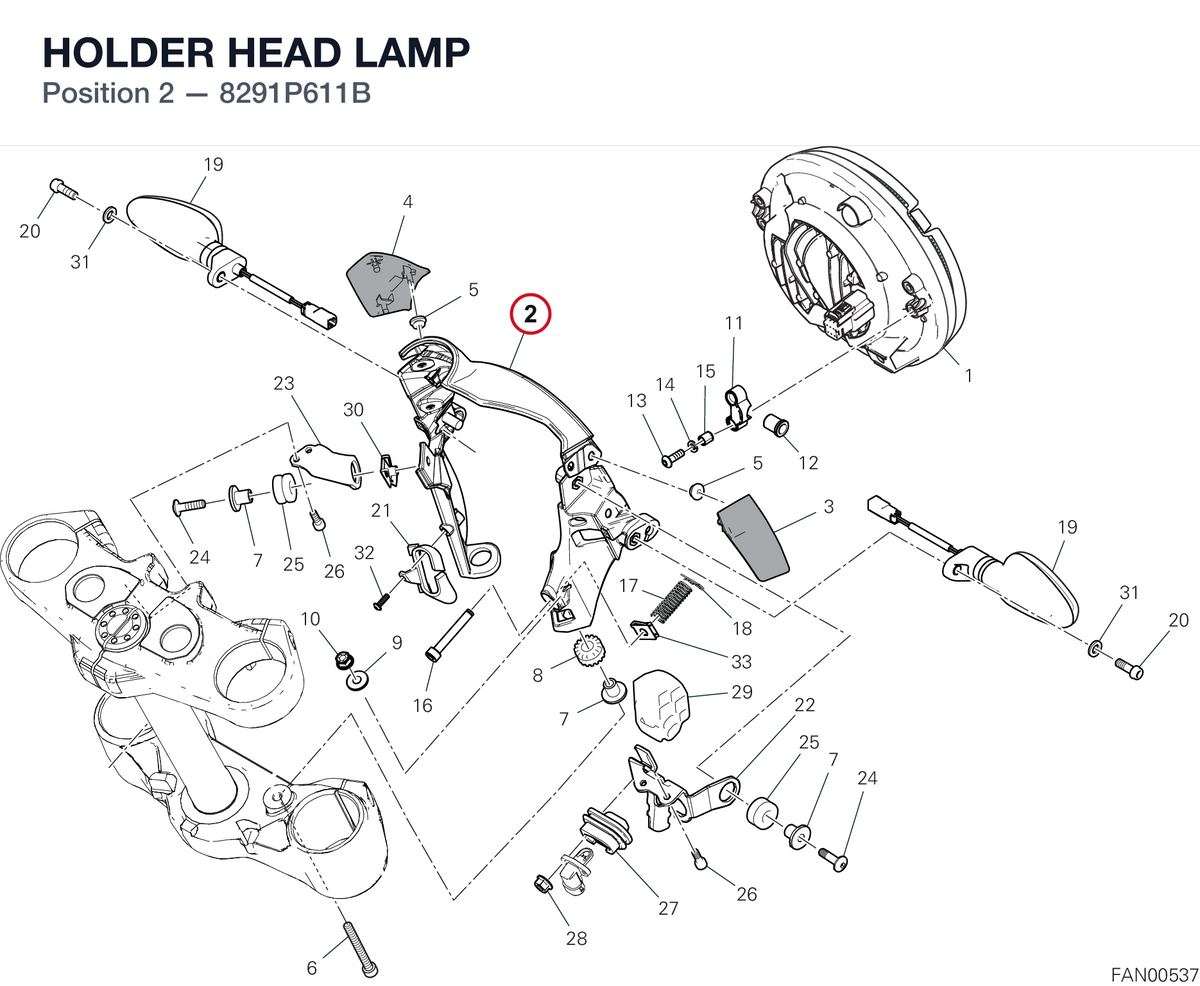 HOLDER HEAD LAMP 8291P611B diagram position
