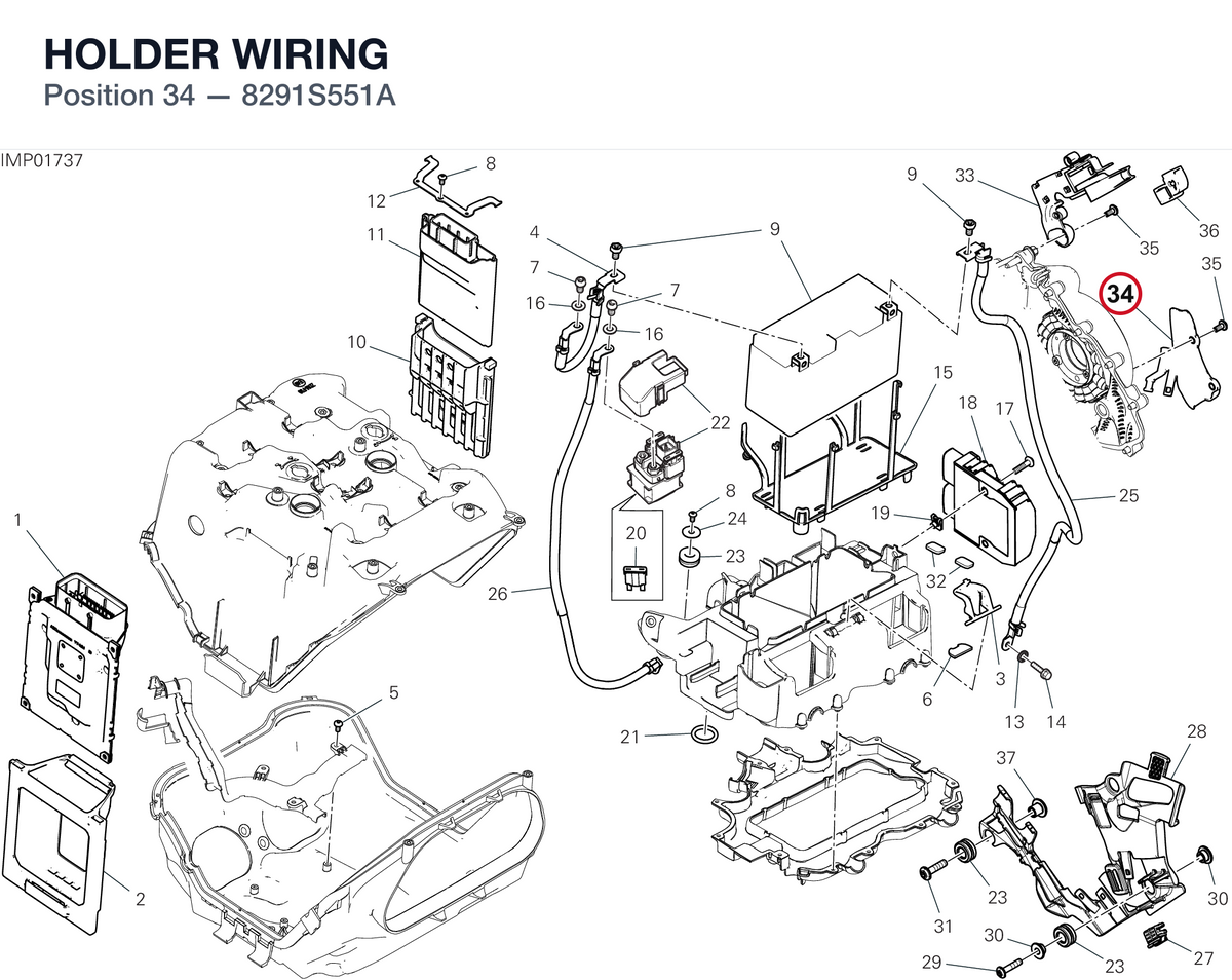 HOLDER WIRING 8291S551A diagram position