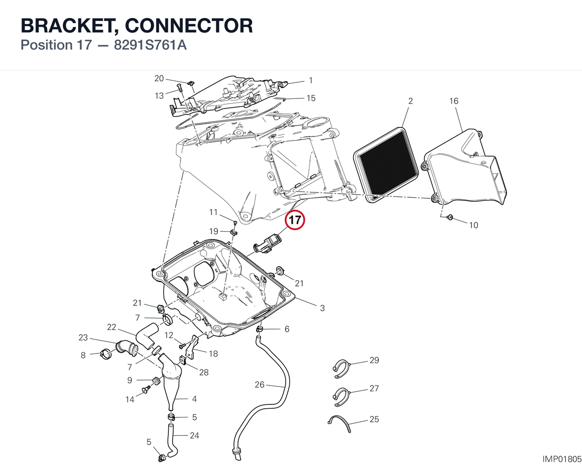 BRACKET, CONNECTOR 8291S761A diagram position