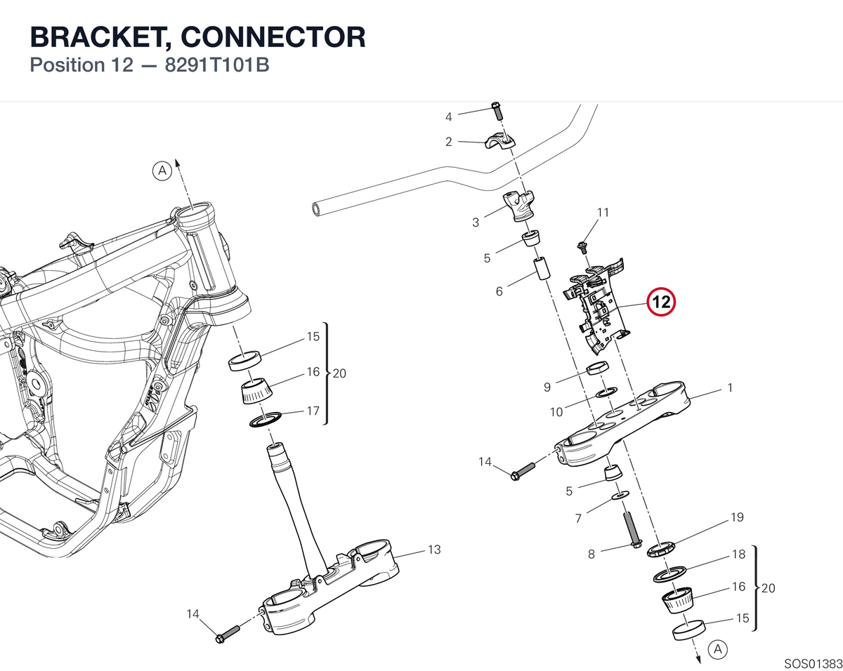 BRACKET, CONNECTOR 8291T101B diagram position