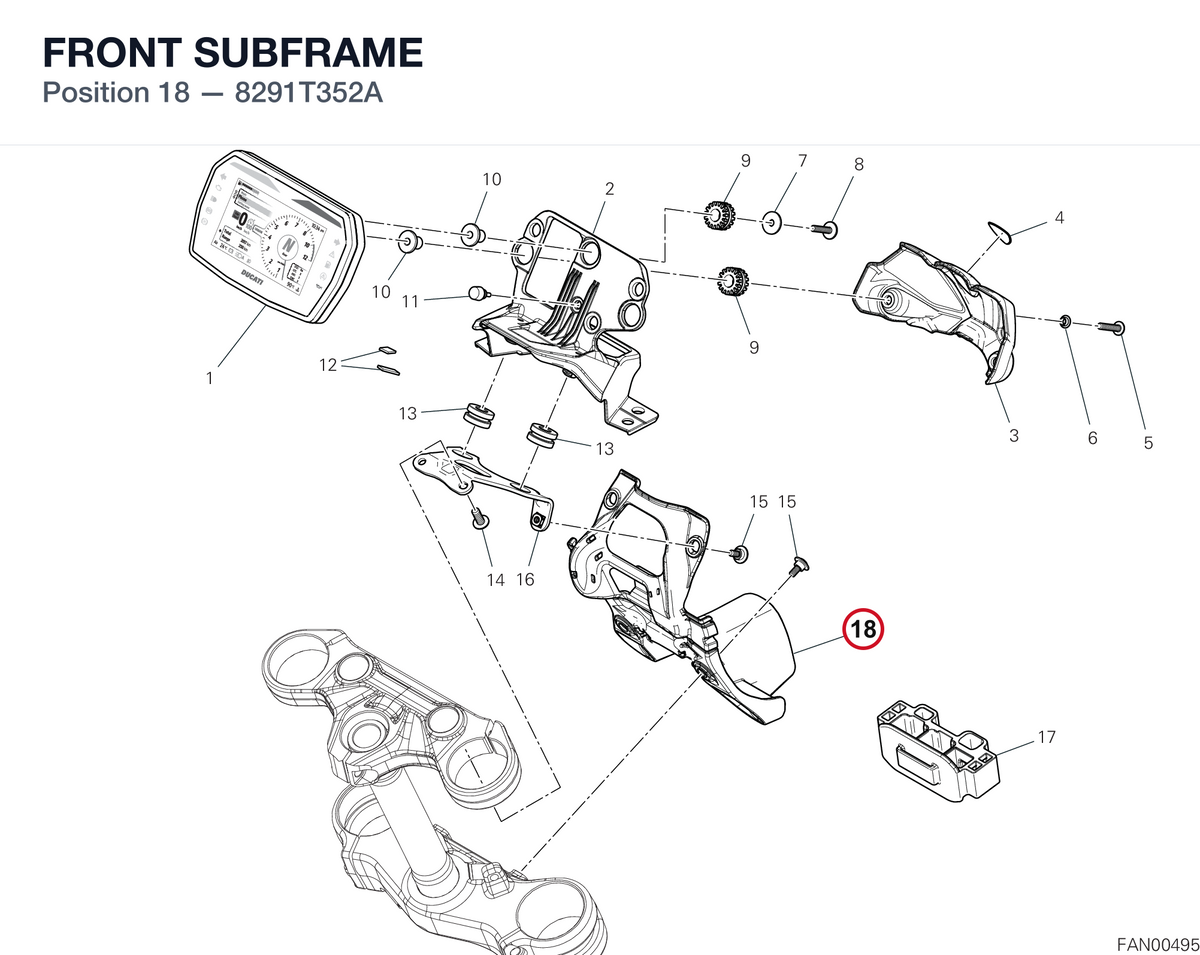 FRONT SUBFRAME 8291T352A diagram position