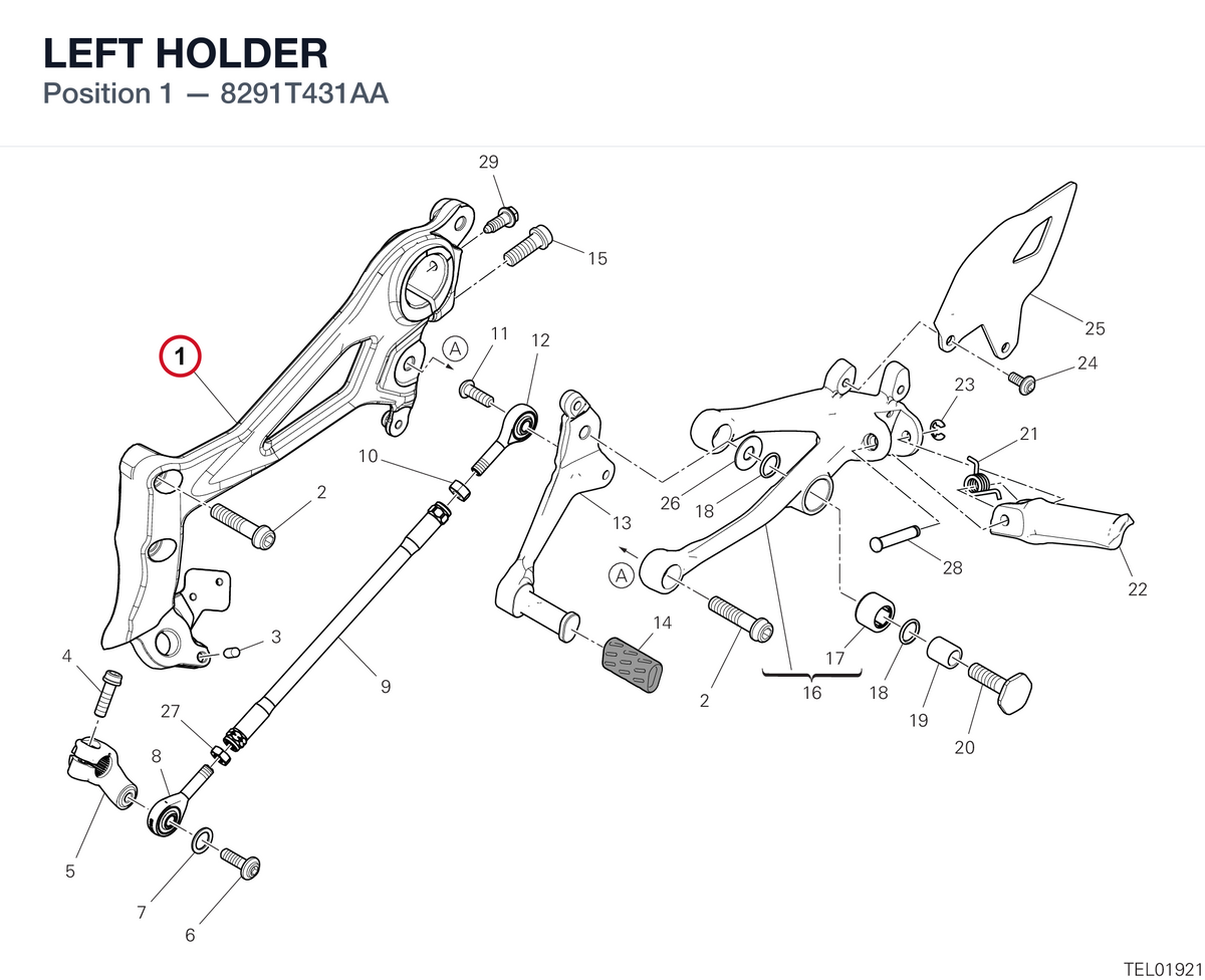 LEFT HOLDER 8291T431AA diagram position