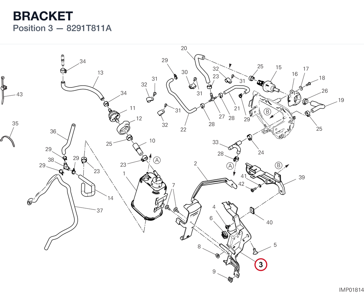 BRACKET 8291T811A diagram position