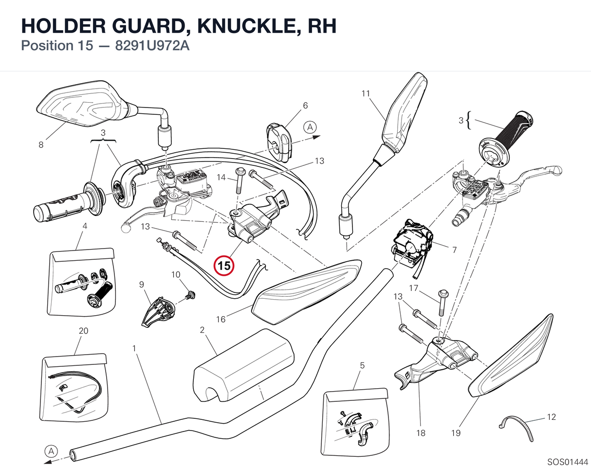 HOLDER GUARD, KNUCKLE, RH