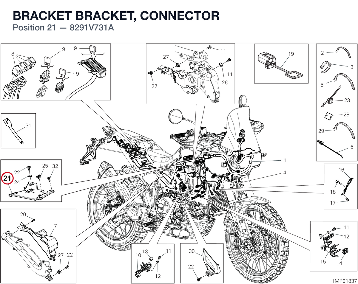 BRACKET BRACKET, CONNECTOR 8291V731A diagram position