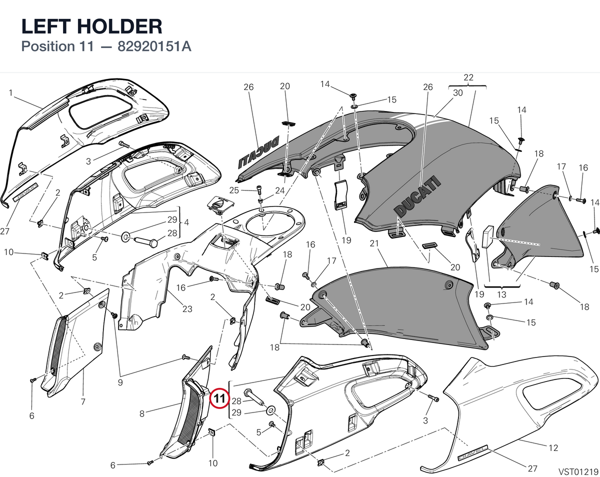 LEFT HOLDER 82920151A diagram position