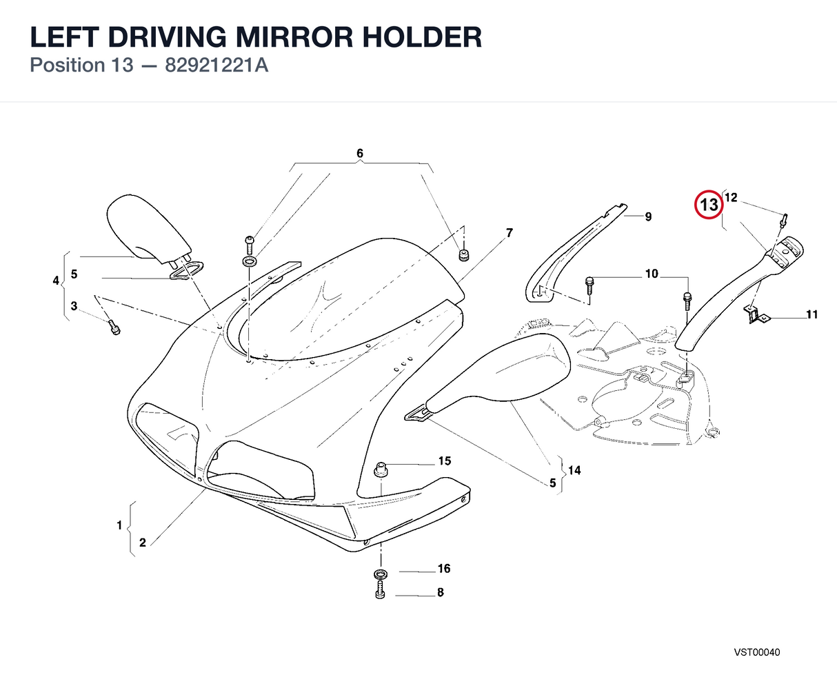 LEFT DRIVING MIRROR HOLDER