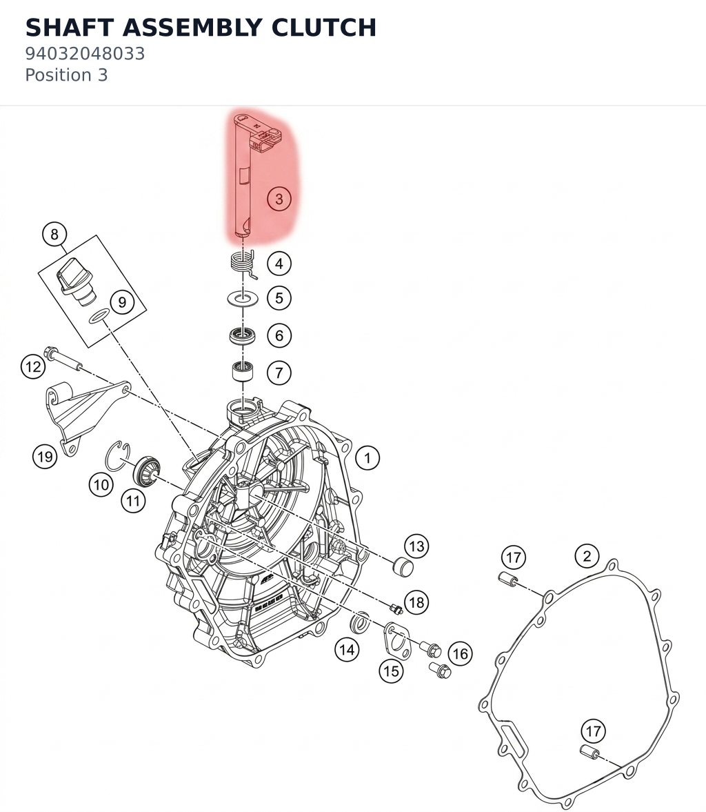 Diagram preview: SHAFT ASSEMBLY CLUTCH (94032048033)