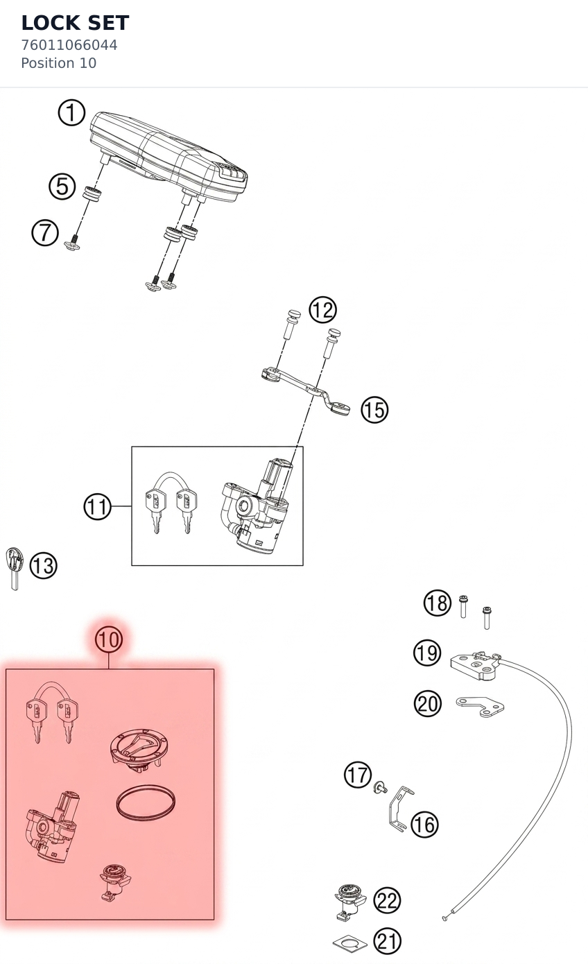 Diagram preview: LOCK SET (76011066044)