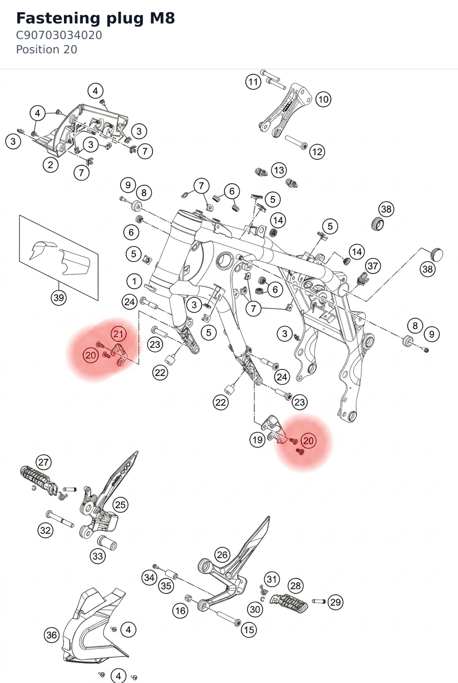 Diagram preview: Fastening plug M8 (C90703034020)