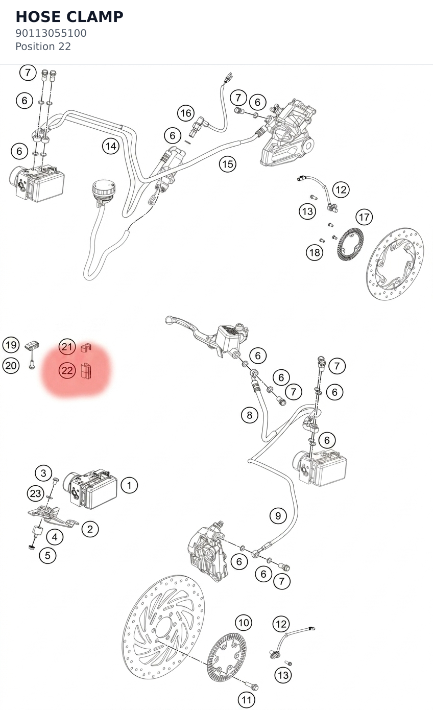 Diagram preview: HOSE CLAMP (90113055100)