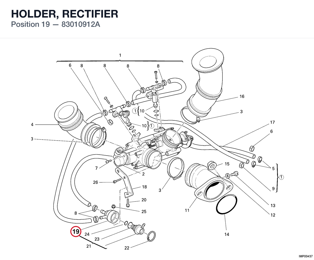 HOLDER, RECTIFIER 83010912A diagram position