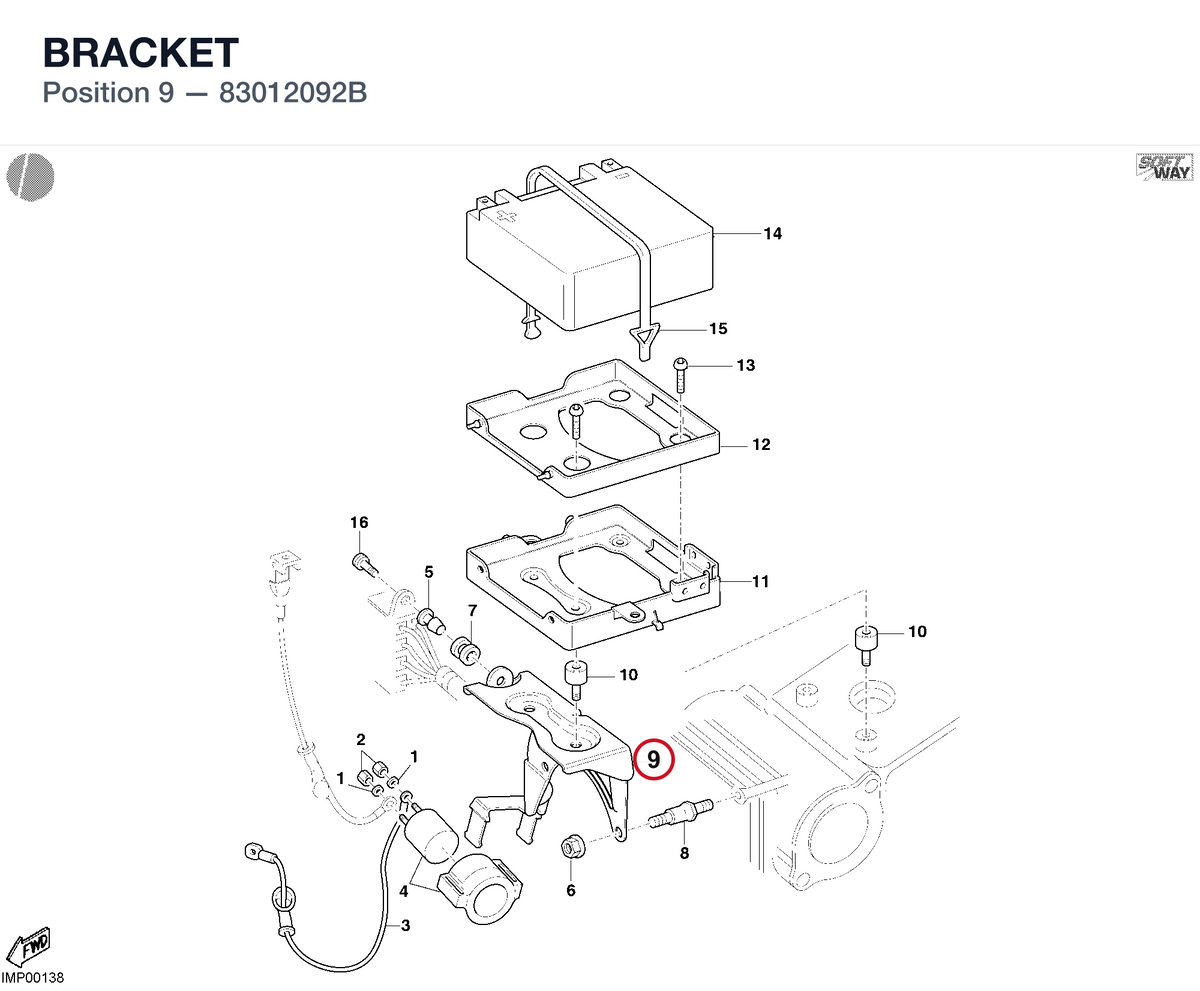 BRACKET 83012092B diagram position