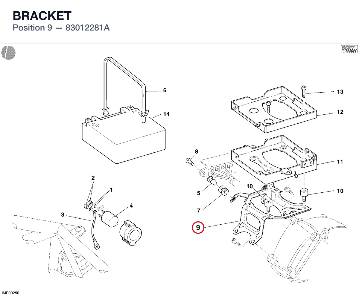 BRACKET 83012281A diagram position