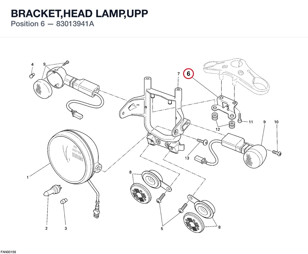 BRACKET,HEAD LAMP,UPP 83013941A diagram position