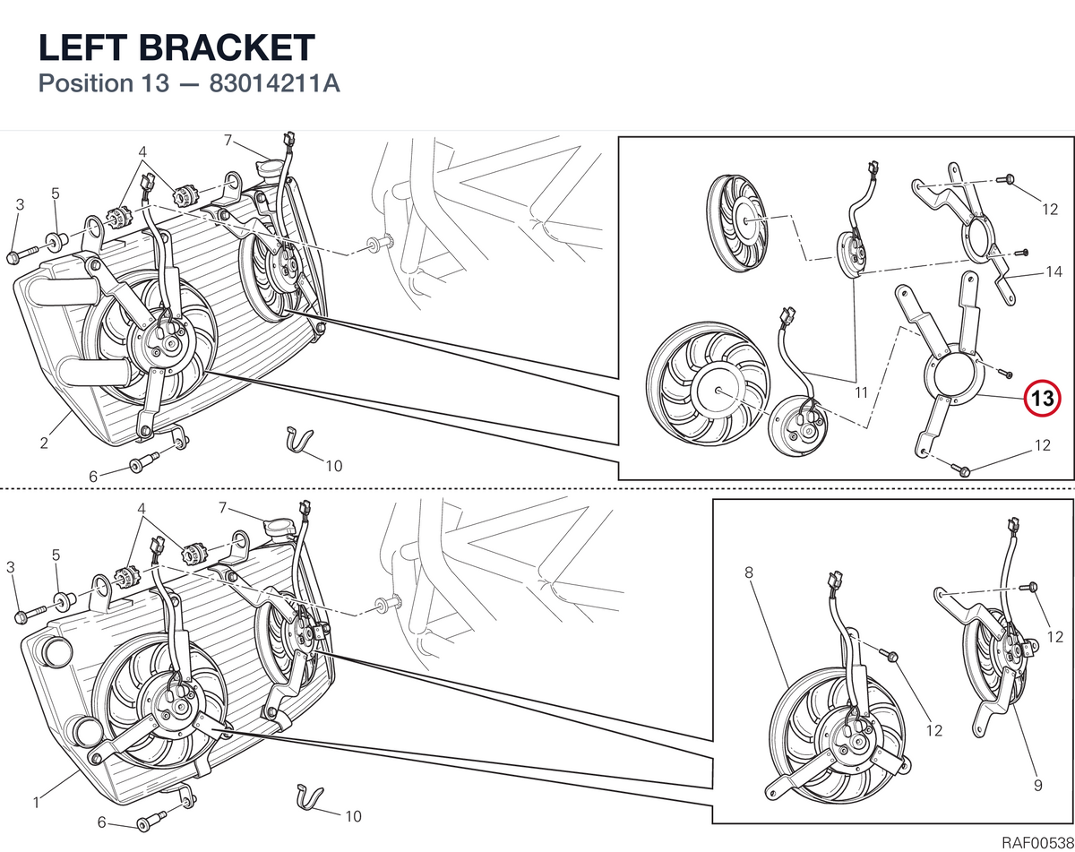 LEFT BRACKET 83014211A diagram position