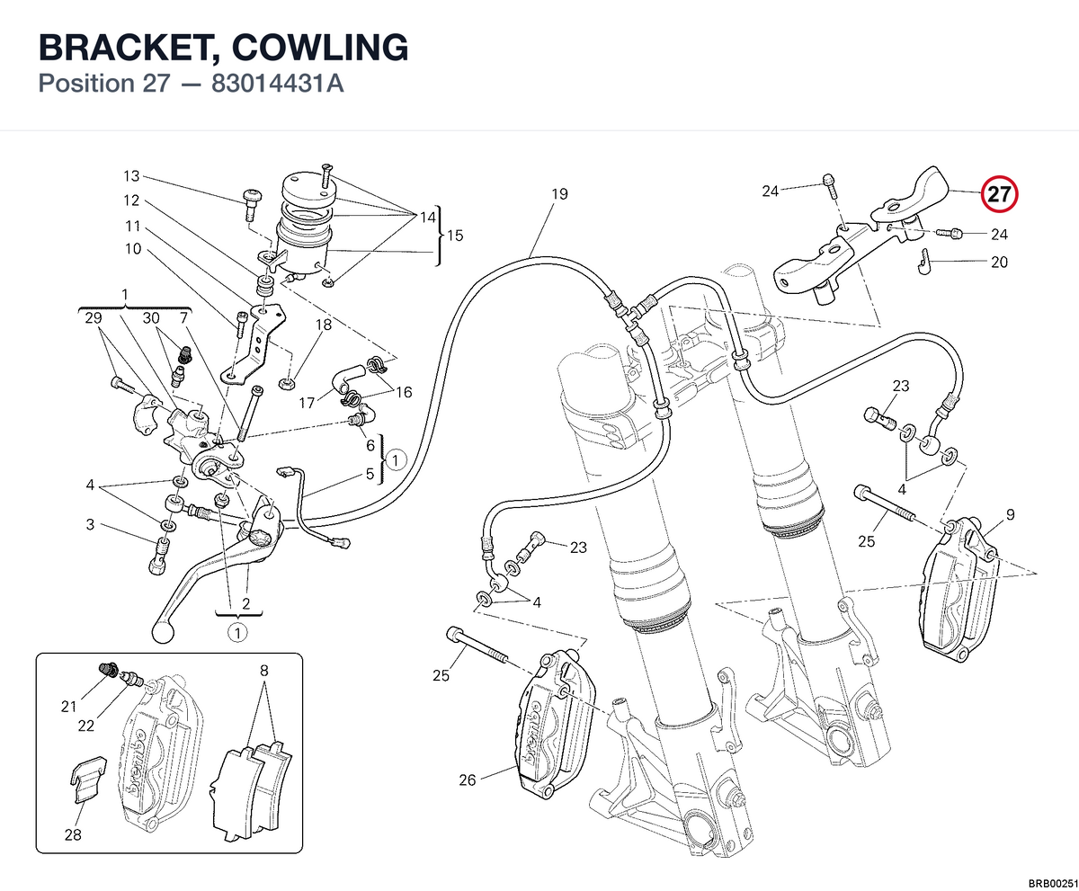BRACKET, COWLING 83014431A diagram position