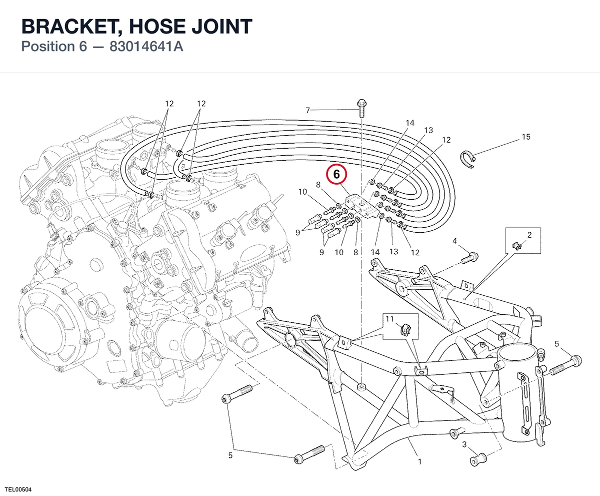 BRACKET, HOSE JOINT 83014641A diagram position
