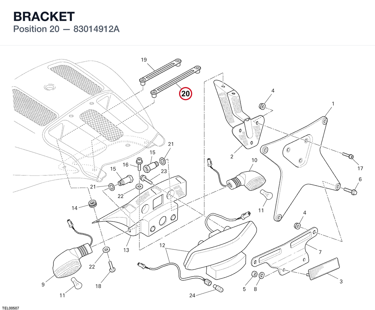 BRACKET 83014912A diagram position