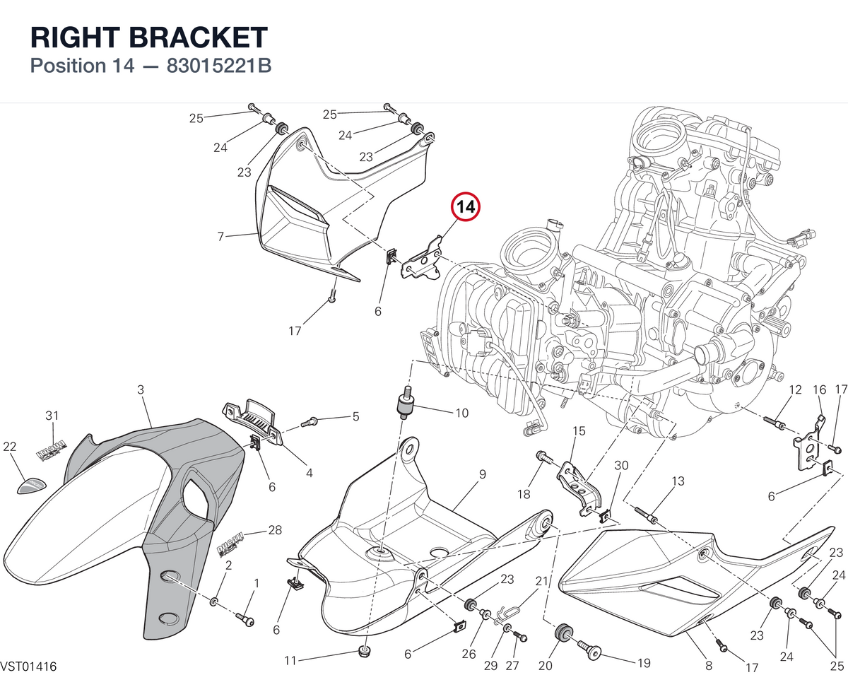 RIGHT BRACKET 83015221B diagram position