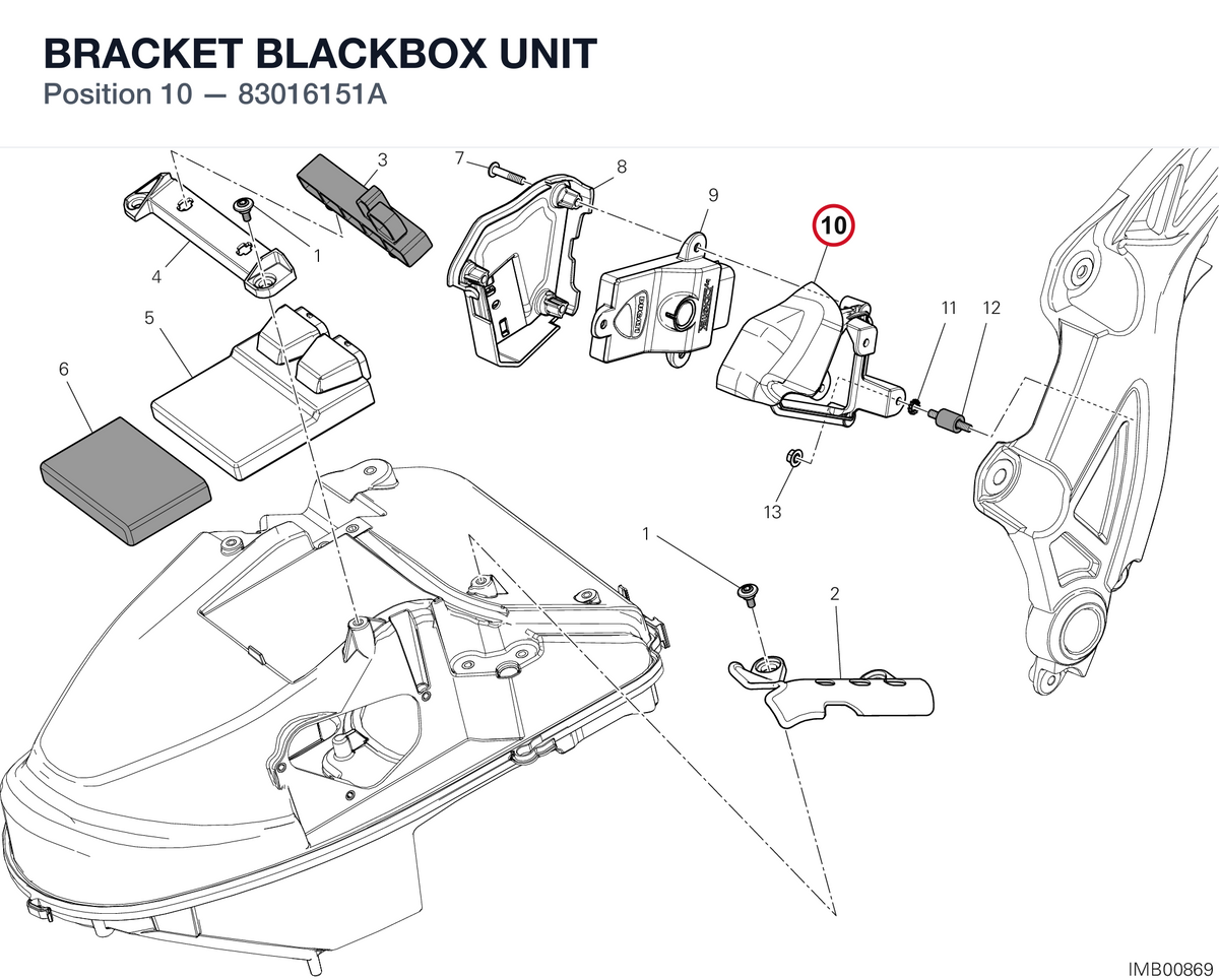 BRACKET BLACKBOX UNIT 83016151A diagram position
