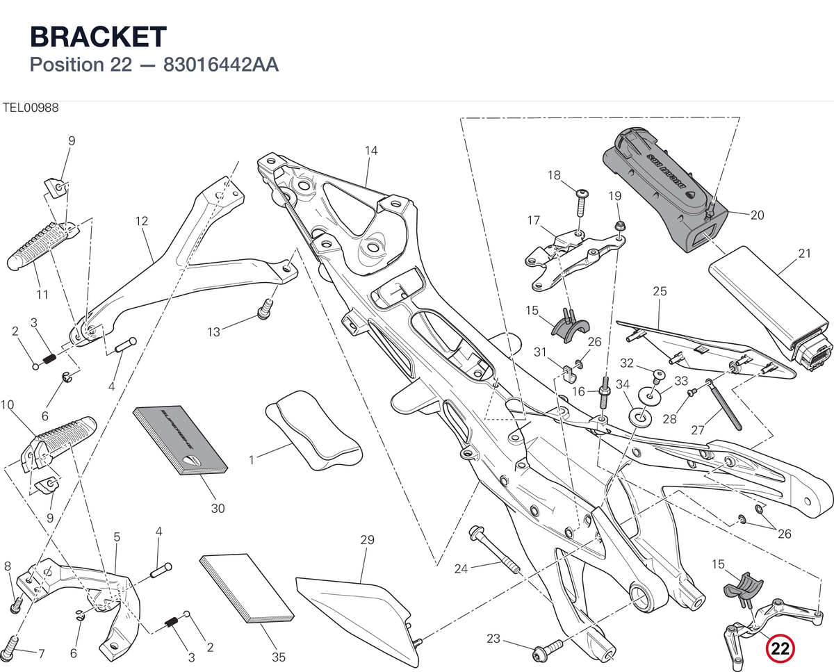 BRACKET 83016442AA diagram position