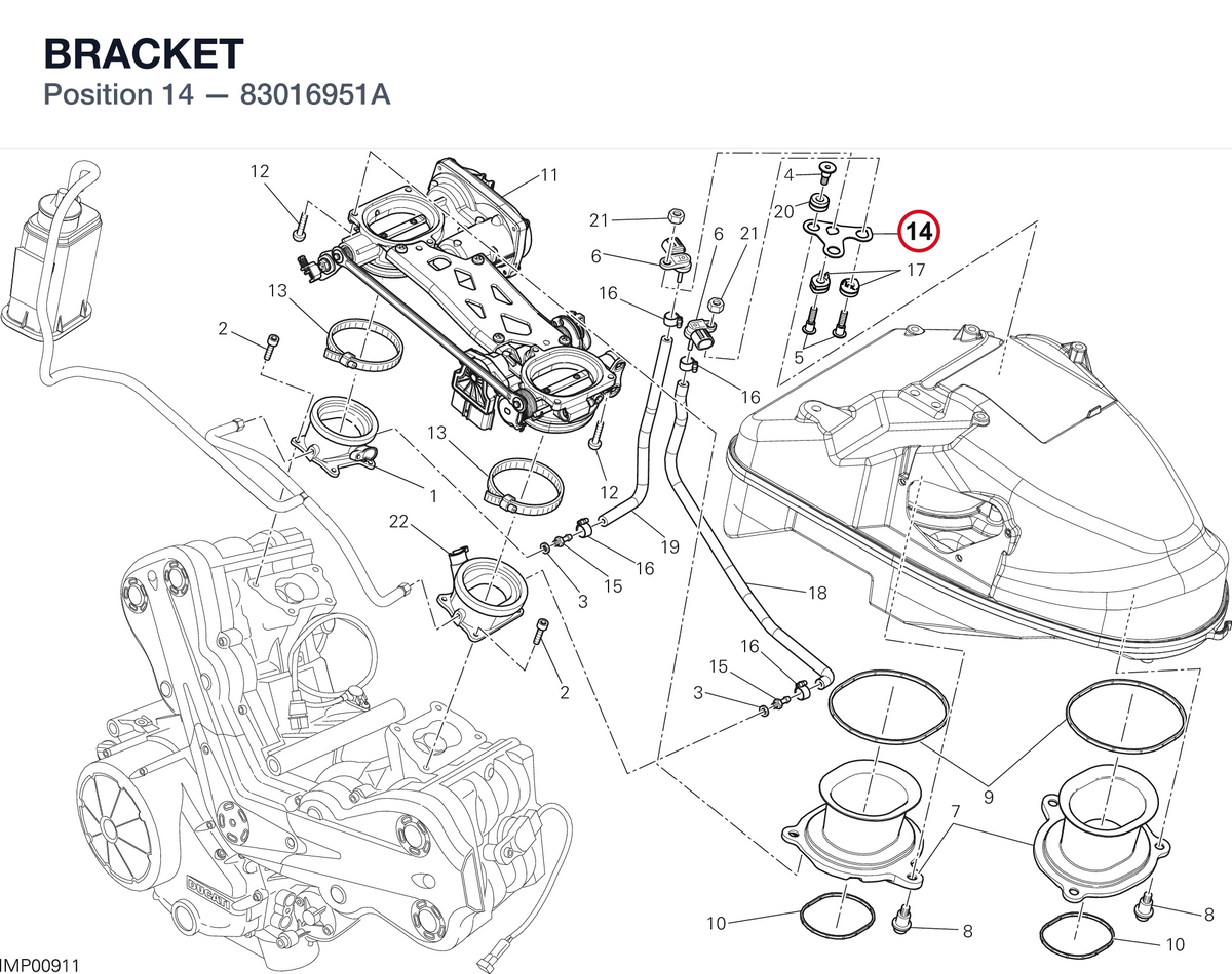 BRACKET 83016951A diagram position