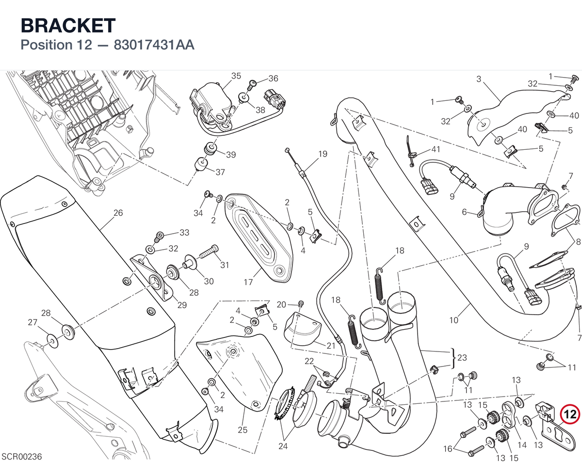 BRACKET 83017431AA diagram position
